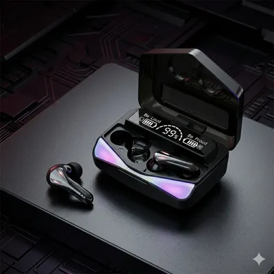 M28 Wireless Earbuds Black Bluetooth 5.3 with LED Display thumbnail 2