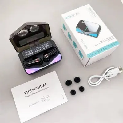 M28 Wireless Earbuds Black Bluetooth 5.3 with LED Display thumbnail 5
