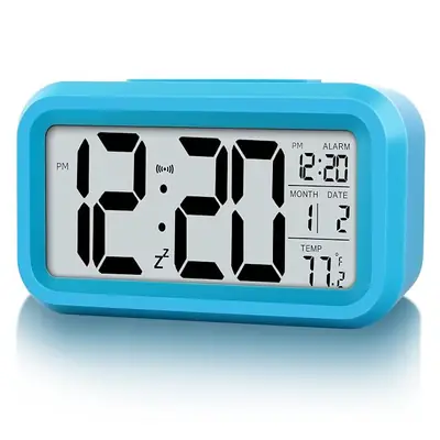 Alarm Clock for Kids,Battery Operated Digital Desk Clocks,with Smart Night Light,Temperature,Snooze Function,Small Electronic Clock for Bedroom Baby Room-  thumbnail 5