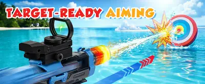 Electric Water Gun Fire Flash Upgraded, 320 Capacity Water Pistol Toy Squirt Gun for Kids Adults, Summer Outdoor Toy Yard Beach Swimming Water Play Toys thumbnail 6
