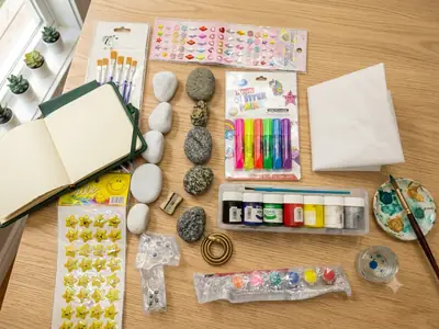 Rock Painting Kit, Easter Arts and Crafts Gifts for Boys and Girls Ages 4-12, DIY Art Supplies, Kid Toys for 4+, Family Craft Creative Activity, Kids Toddler Birthday Gifts