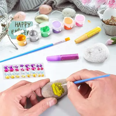 Rock Painting Kit, Easter Arts and Crafts Gifts for Boys and Girls Ages 4-12, DIY Art Supplies, Kid Toys for 4+, Family Craft Creative Activity, Kids Toddler Birthday Gifts thumbnail 3