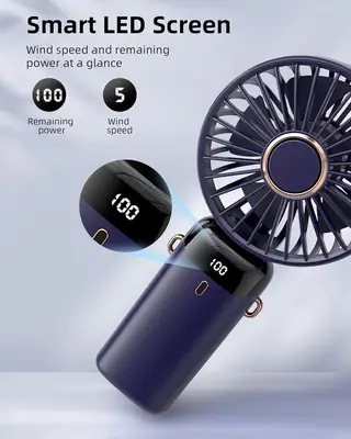 Rechargeable led digital mini Fan thumbnail 5