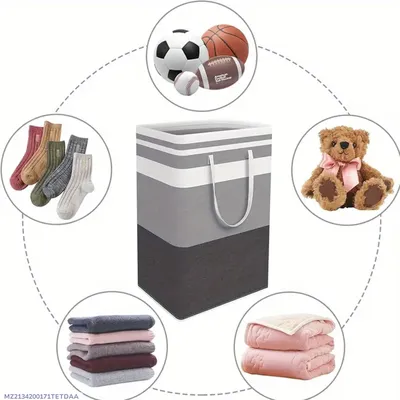 Multicolor Foldable Laundry Basket 20x12 Inches