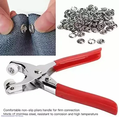 Stainless Steel Tich Button Machine with 50 Free Red Buttons