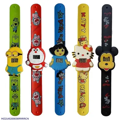 Stylish Kid's Printed Digital Watch - 1 Pc Multicolor Elegance (Random)