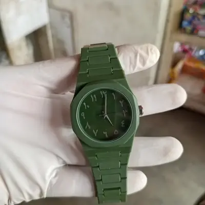New stylish green Arabic aura watch