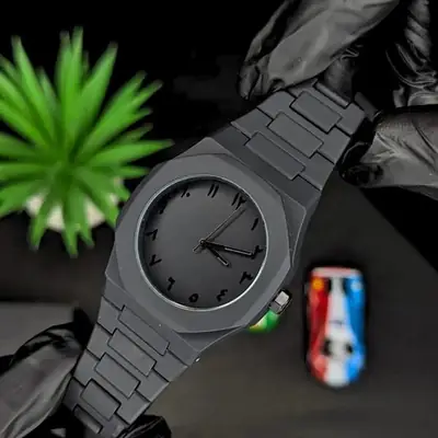 New stylish black Arabic aura watch thumbnail 2