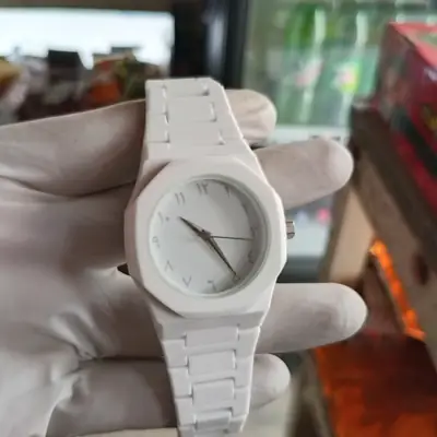 New stylish white Arabic aura watch