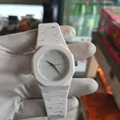 New stylish white Arabic aura watch thumbnail 4