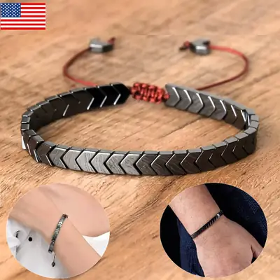 Men Adjustable Crystal Bracelet Black Golden thumbnail 8