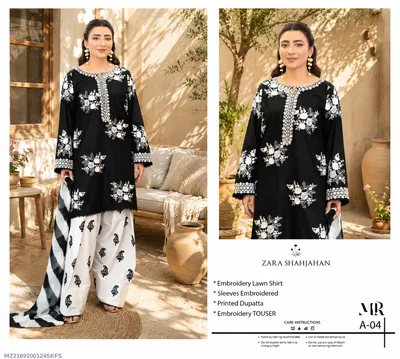3 Pcs Women's Unstitched Embroidered Suit