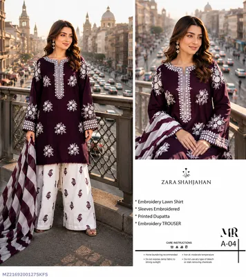 3 Pcs Women's Unstitched Embroidered Suit