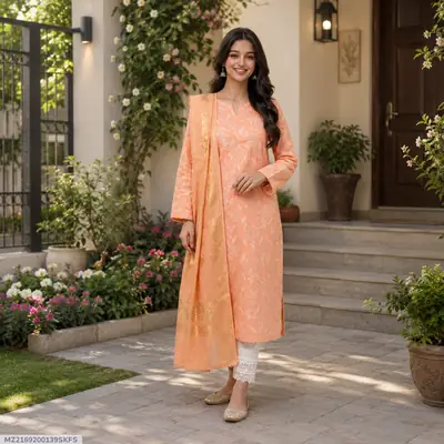 3 Pcs Women's Unstitched Embroidered Suit