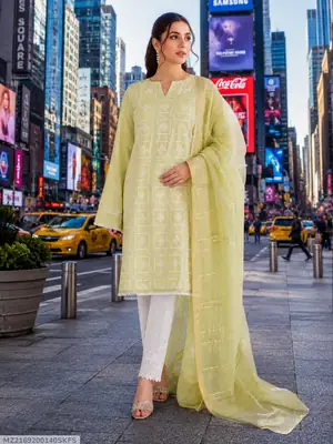 3 Pcs Women's Unstitched Embroidered Suit