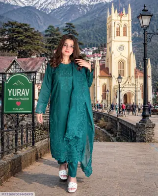 3 Pcs Women's Unstitched Embroidered Suit
