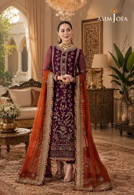 3 Pcs Women's Unstitched Embroidered Suit