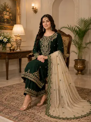 3 Pcs Women's Unstitched Embroidered Suit