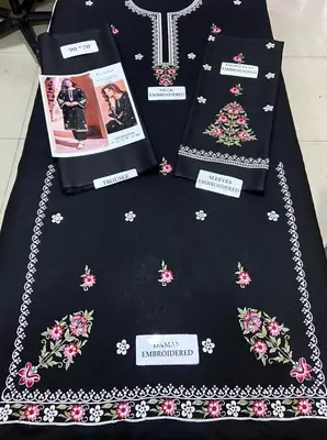2 Pcs Women's Unstitched Embroidered Suit thumbnail 2