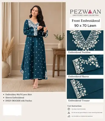 2 Pcs Women's Unstitched Embroidered Suit