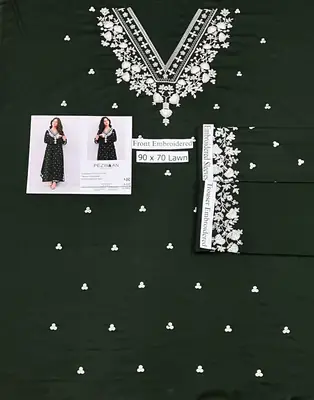 2 Pcs Women's Unstitched Embroidered Suit thumbnail 2