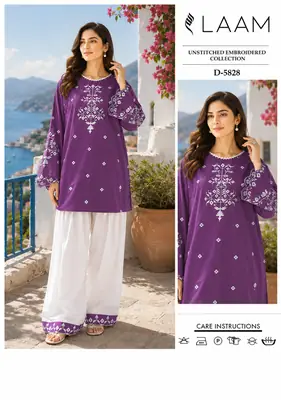 2 Pcs Women's Unstitched Embroidered Suit