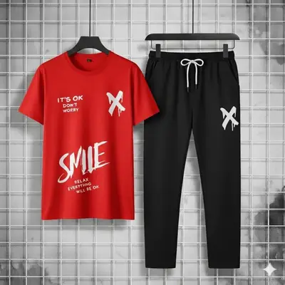 3 Pcs Men's Dri Fit Printed Track Suit