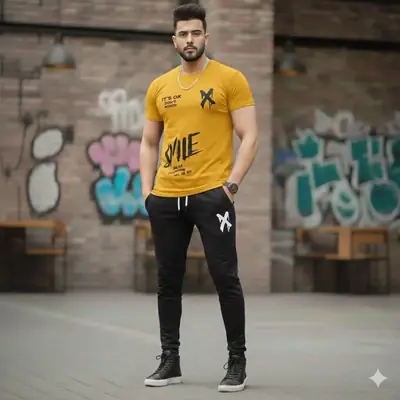 3 Pcs Men's Dri Fit Printed Track Suit thumbnail 2