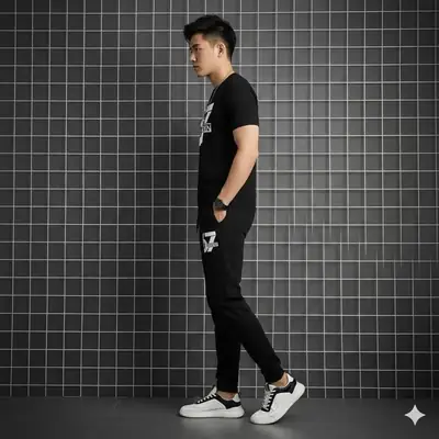 2 Pcs Men's Dri Fit Printed Track Suit thumbnail 2