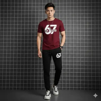 2 Pcs Men's Dri Fit Printed Track Suit thumbnail 2