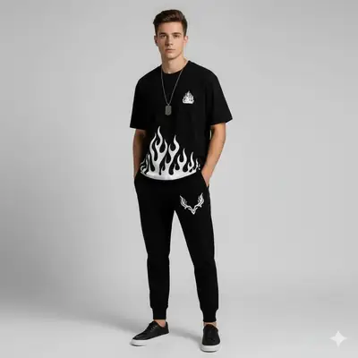 2 Pcs Men's Dri Fit Printed Track Suit