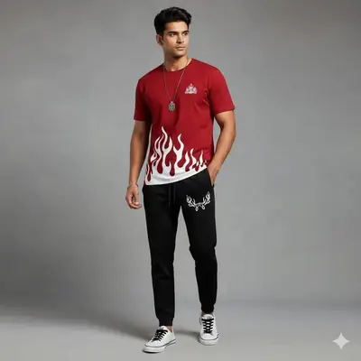 2 Pcs Men's Dri Fit Printed Track Suit