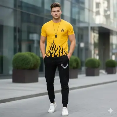 2 Pcs Men's Dri Fit Printed Track Suit