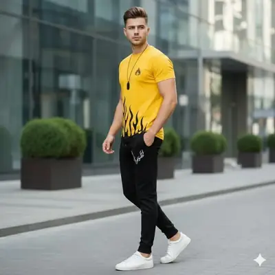 2 Pcs Men's Dri Fit Printed Track Suit thumbnail 2