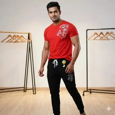 2 Pcs Men's Dri Fit Printed Track Suit thumbnail 2