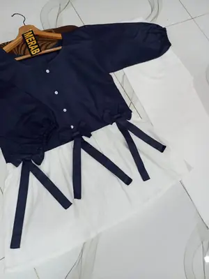 2 Pcs Women's Stitched Cotton Plain Shirt And Trouser thumbnail 2