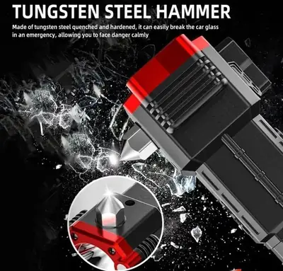 Rechargeable LED Flashlight with Window Hammer Black thumbnail 3