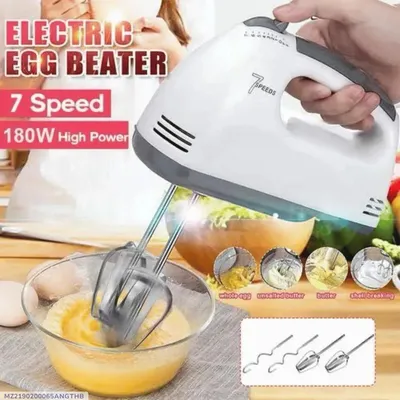 Electric Egg Beater 7 Speed 180W White ABS thumbnail 1