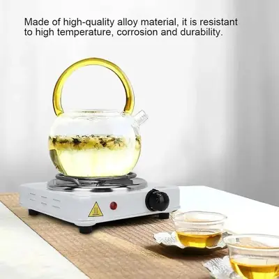 Electric Stove 1000W Stainless Steel White Compact thumbnail 2