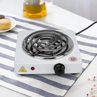 Electric Stove 1000W Stainless Steel White Compact thumbnail 4