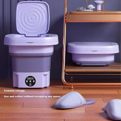 Portable Mini Washing Machine Purple Rechargeable ABS thumbnail 2