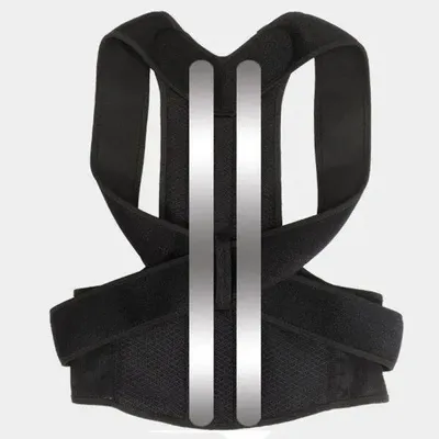 Men Adjustable Mesh Posture Corrector Belt Black thumbnail 4