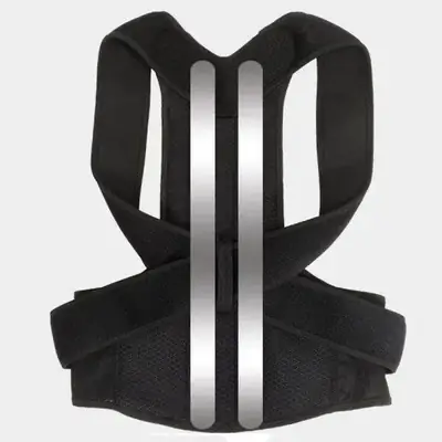 Men Adjustable Mesh Posture Corrector Belt Black thumbnail 3