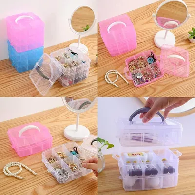 3-Layer Transparent Jewelry and Toy Storage Organizer Box thumbnail 3