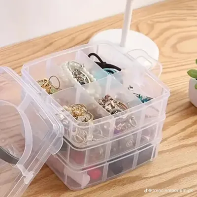 3-Layer Transparent Jewelry and Toy Storage Organizer Box thumbnail 5