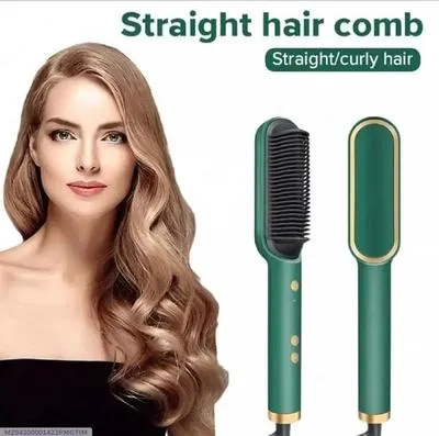 Corded Hair Straightener Brush Green 50ml ABS thumbnail 6