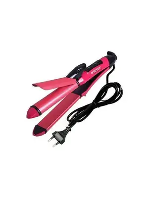  5-in-1 Hair Curler & Straightener Pink Silver ABS thumbnail 7
