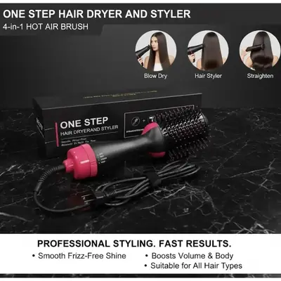 Fast Drying Hair Dryer Brush ABS Pink thumbnail 6