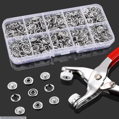 Snap Button Machine with Storage Box for Sewing & Crafting