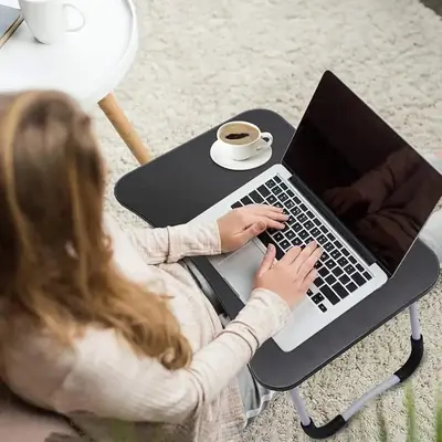 Portable Laptop Table Black Wood Pakistan thumbnail 3